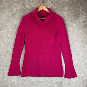 Talbots Sweater Womens Small Pink Cotton Blend Cowl Neck Pullover Knit- 1792*